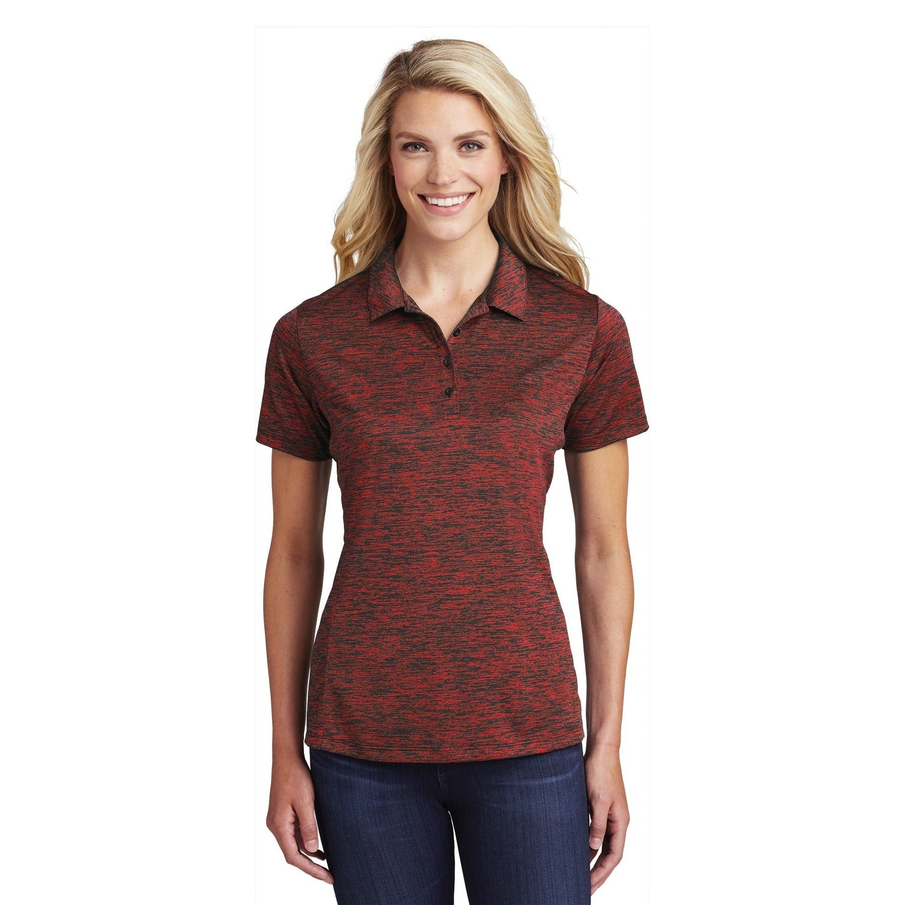 Sport-Tek-Sport-Tek ® Women's PosiCharge ® Electric Heather Polo. LST590-MedTech-3